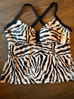 Zebra Print Swimsuit Top